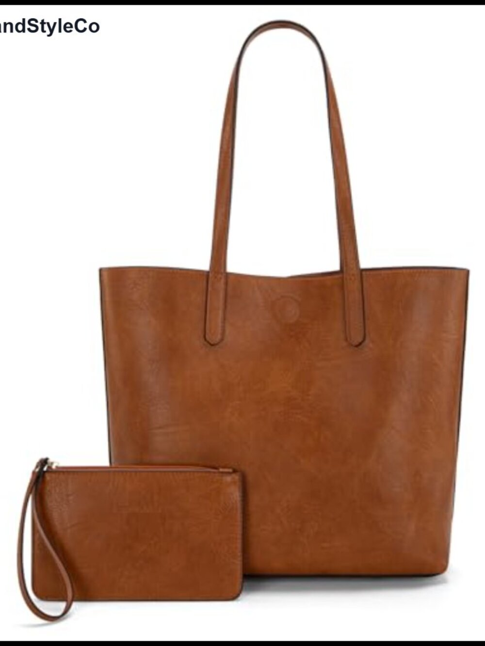 Faux Leather Hobo Tote Bag with Top Handle & Shoulder Strap